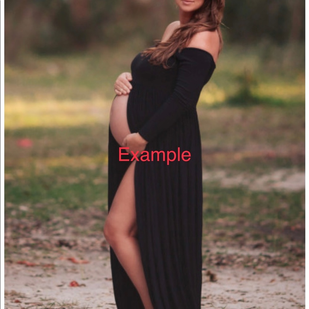 Sew Trendy Accessories Maternity Photoshoot Dress Gown for Pictures One Sz Blue